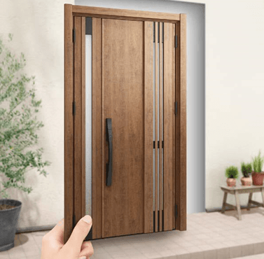お洒落な木製玄関ドア